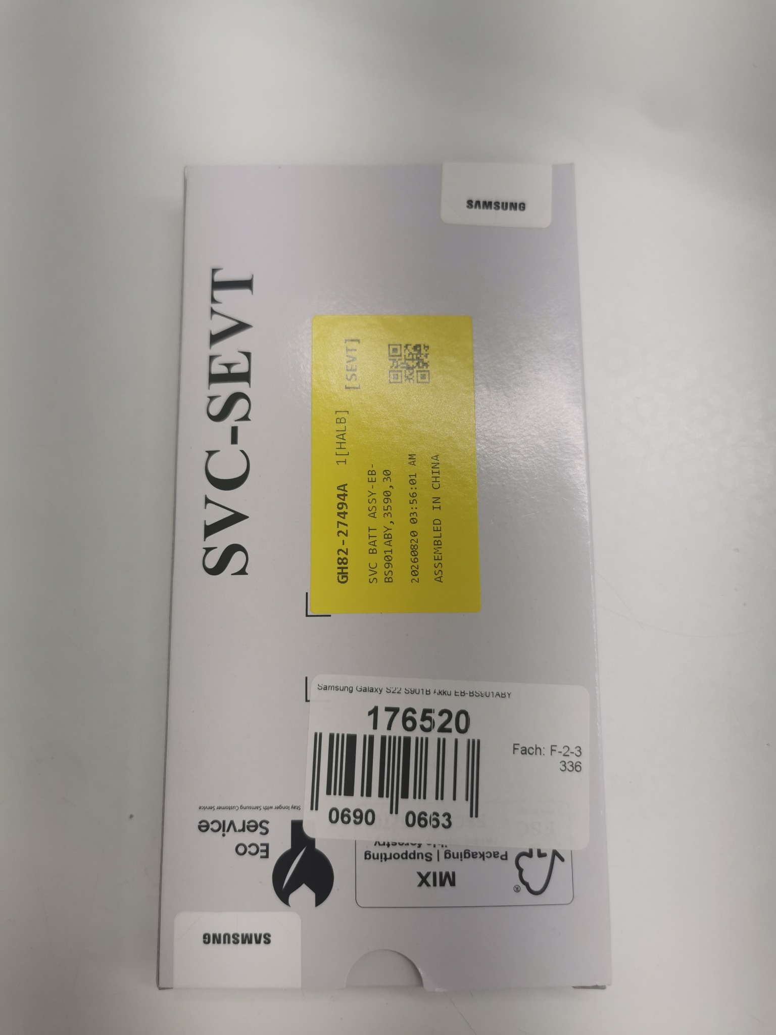 01-17906867745127578390315127863187 Original Samsung Akku Galaxy S22 – EB-BS901ABY – Bild 1
