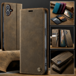 CaseMe 033 Wallet-Hülle in Braun – Vorderansicht, Rückseite und Kartenfächer