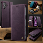CaseMe 033 Wallet-Hülle in Lila – Vorderansicht, Rückseite und Kartenfächer